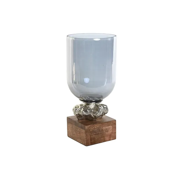 Подсвечник DKD Home Decor 16,5 x 16,5 x 38,5 cm Стеклянный Алюминий
