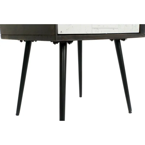 Spintelė DKD Home Decor 45 x 38 x 50 cm Juoda Metalinis Balta Mango mediena Wengue