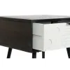 Ночной столик DKD Home Decor 45 x 38 x 50 cm Чёрный Металл Белый Древесина манго Wengue
