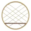 Shelve Natural Golden Metal Wood 43 x 13 x 43 cm
