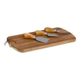 Alpina - Cheese serving set, wooden board, 32x17.5 cm, + 3 knives