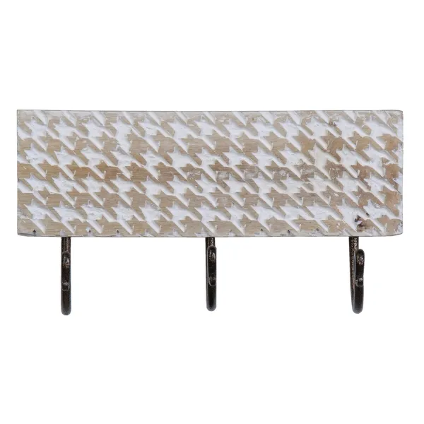 Wall mounted coat hanger 30 x 7 x 16 cm Metalli Puu