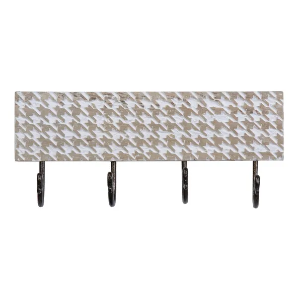 Wall mounted coat hanger 38 x 7 x 17 cm Metalli Puu