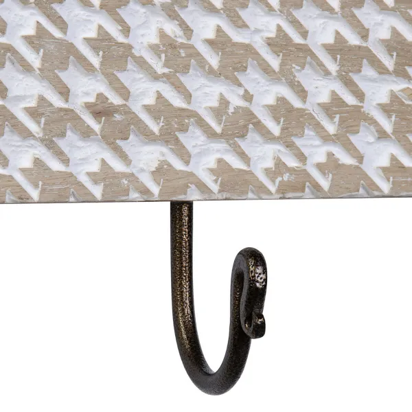 Wall mounted coat hanger 38 x 7 x 17 cm Metalli Puu