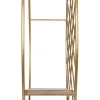 Полки 51 x 14 x 51 cm Натуральный Позолоченный Металл Деревянный