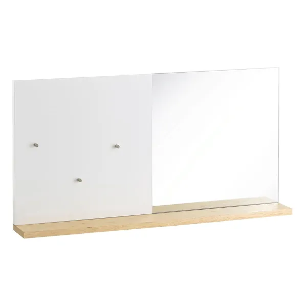 Sienas spogulis Balts Dabisks 50,4 x 7 x 25,4 cm