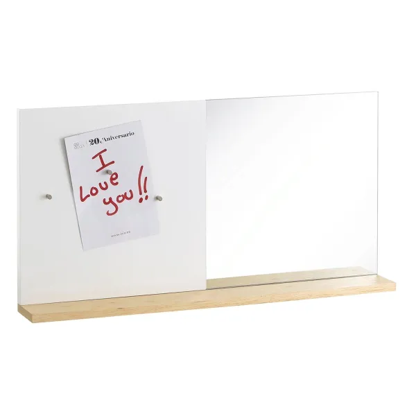Wall mirror White Natural 50,4 x 7 x 25,4 cm