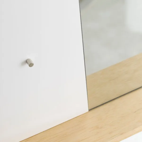 Wall mirror White Natural 50,4 x 7 x 25,4 cm
