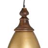 Kattolamppu 21 x 21 x 37 cm Kullattu Puu Rauta 220 V Mangopuu 240 V