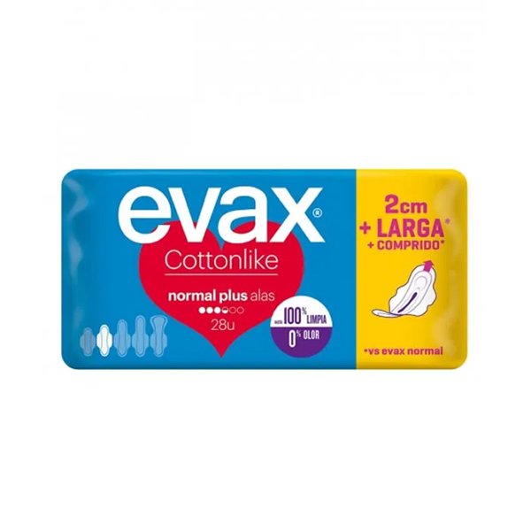 Evax Cottonlike Normal Plus -siivet 28 kpl