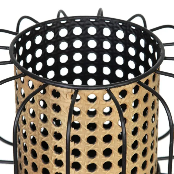 Žvakidė 20 x 20 x 21 cm Natūralus Juoda Metalinis