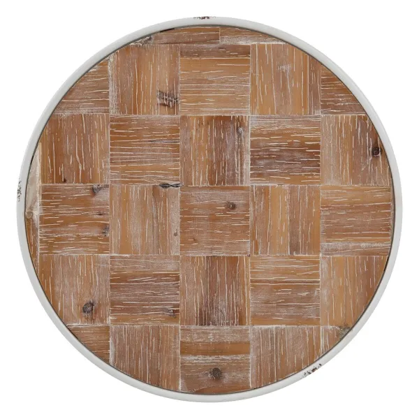 Вспомогательный стол 50 x 50 x 56 cm Натуральный Металл Белый