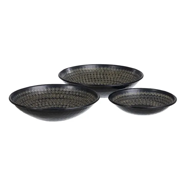 Centerpiece Black Aluminium 35 x 35 x 9 cm (3 Pieces)