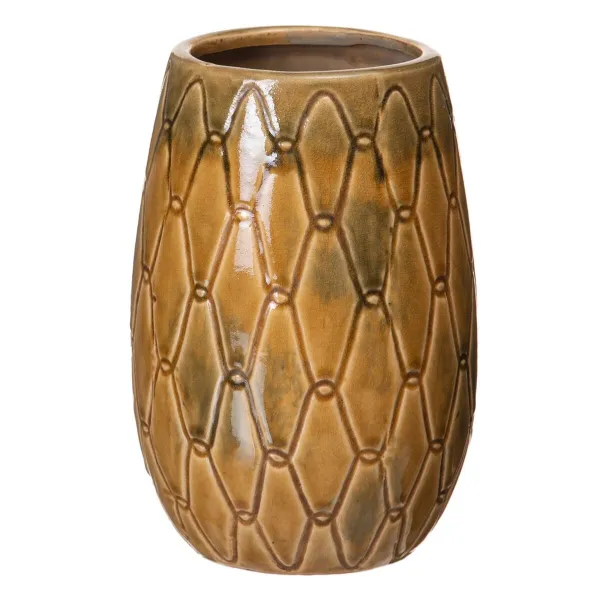 Maljakko 15 x 15 x 22,5 cm Keraminen Sinappi