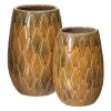 Maljakko 15 x 15 x 22,5 cm Keraminen Sinappi
