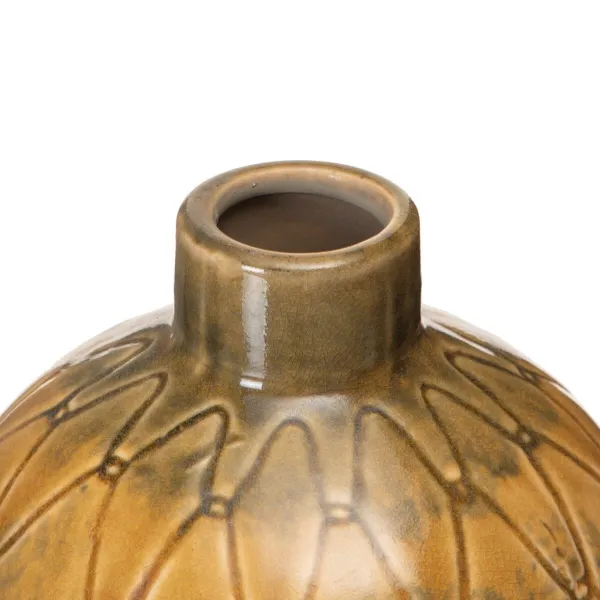 Maljakko 17,5 x 17,5 x 18 cm Keraminen Sinappi