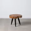 Вспомогательный стол Натуральный Чёрный древесина тика 50 x 50 x 40 cm