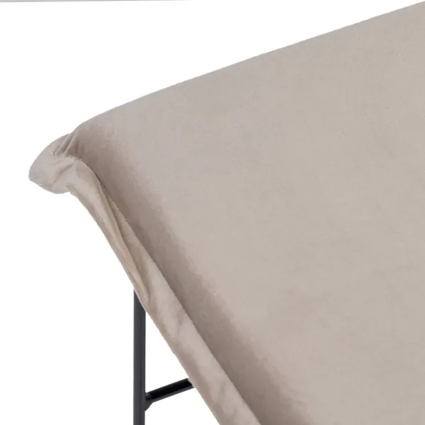 Pehmustettu istuin Synteettinen kangas Beige Metalli 40 x 40 x 35 cm