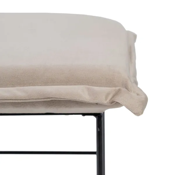 Pehmustettu istuin Synteettinen kangas Beige Metalli 40 x 40 x 35 cm