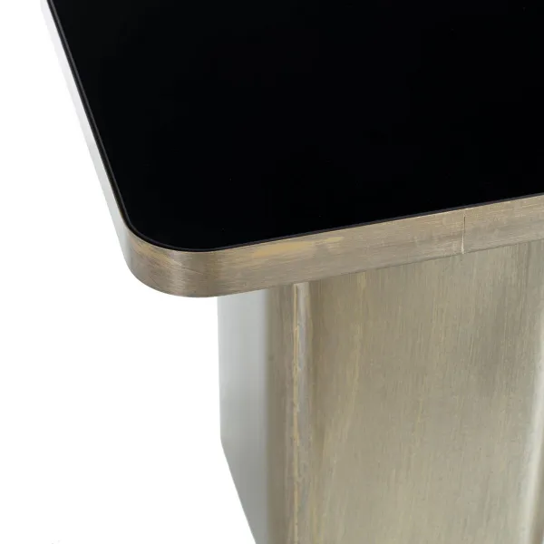 Mazs galdiņš 50,5 x 50,5 x 51 cm Stikls Melns Bronza Metāls