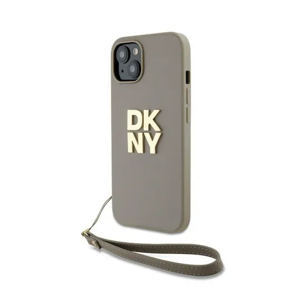 DKNY Wrist Strap Stock Logo - Case for iPhone 15 / 14 / 13 (Beige)