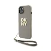 DKNY Wrist Strap Stock Logo - Case for iPhone 15 / 14 / 13 (Beige)