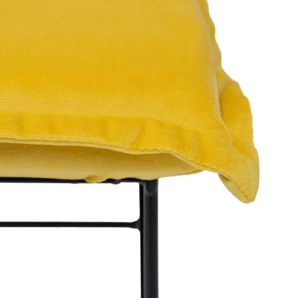 Pehmustettu istuin Synteettinen kangas Metalli Keltainen 40 x 40 x 35 cm