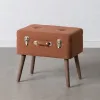 Сундук 50 x 35 x 45 cm Синтетическая ткань Деревянный