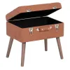 Сундук 50 x 35 x 45 cm Синтетическая ткань Деревянный