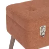 Сундук 50 x 35 x 45 cm Синтетическая ткань Деревянный