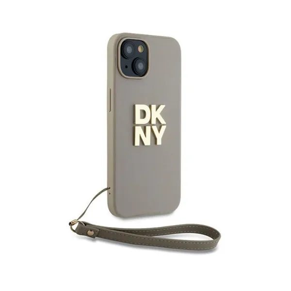 DKNY Wrist Strap Stock Logo - Case for iPhone 15 / 14 / 13 (Beige)
