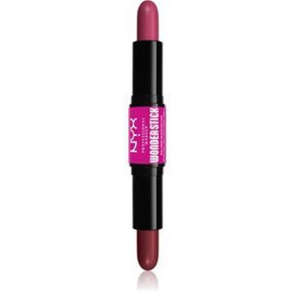 NYX Professional Makeup Wonder Stick Cream Blush Dubbelzijdige Contouren Stick Tint 04 Deep Magenta N Ginger 2x4 gr
