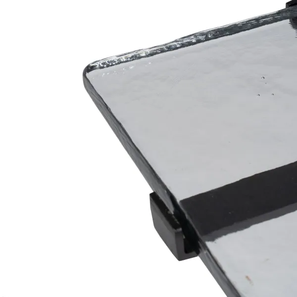 Šoninis staliukas 41 x 32 x 59 cm Stiklas Juoda Metalinis