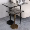 Šoninis staliukas 41 x 32 x 59 cm Stiklas Juoda Metalinis