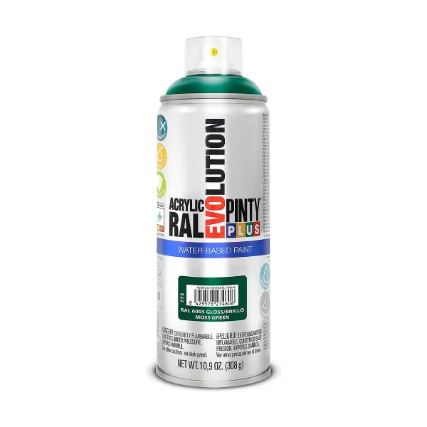 Smidzināma krāsa Pintyplus Evolution RAL 6005 Ūdens bāze Moss Green 400 ml
