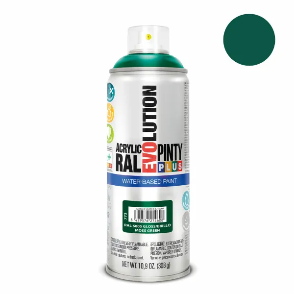 Аэрозольная краска Pintyplus Evolution RAL 6005 Водная основа Moss Green 400 ml