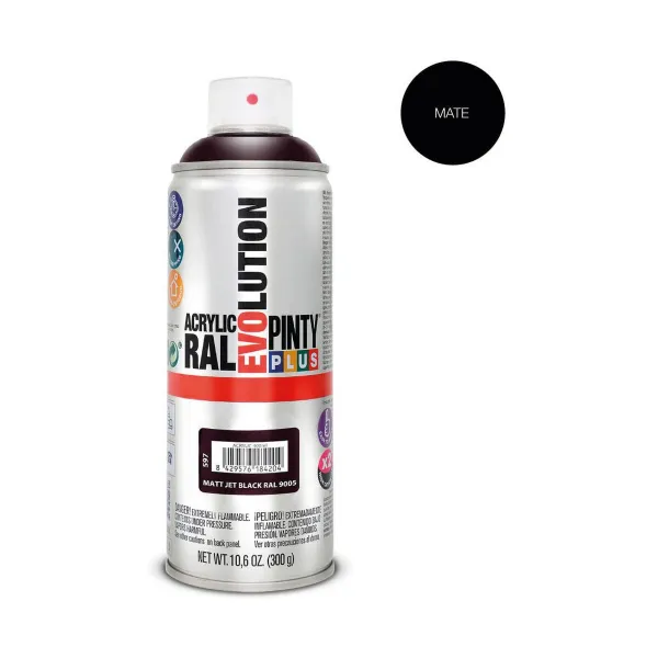 Spraymaali Pintyplus Evolution RAL 9005 400 ml Matta Jet Black