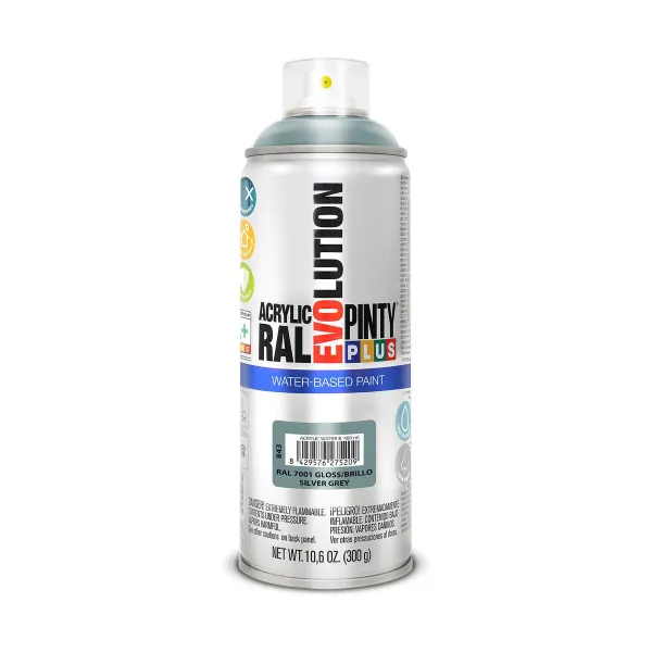 Pihustivärv Pintyplus Evolution RAL 7001 400 ml Veepõhine Silver Grey