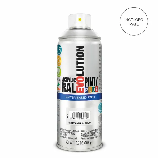 Спрей-лак Pintyplus Evolution M199 матовый Водная основа 400 ml Бесцветный