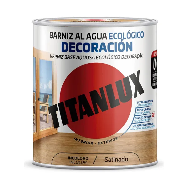Vesipohjainen lakka Titanlux m21100014 Ekologinen 250 ml Väritön Satiiniviimeistely