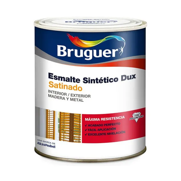 Synteettinen emalimaali Bruguer Dux Musta Satiiniviimeistely 750 ml