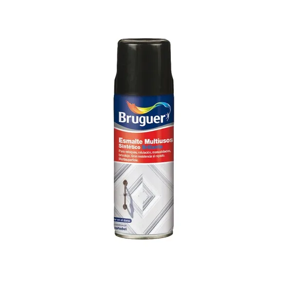 Synteettinen emalimaali Bruguer 5197989 Spray Monikäyttöinen Musta 400 ml