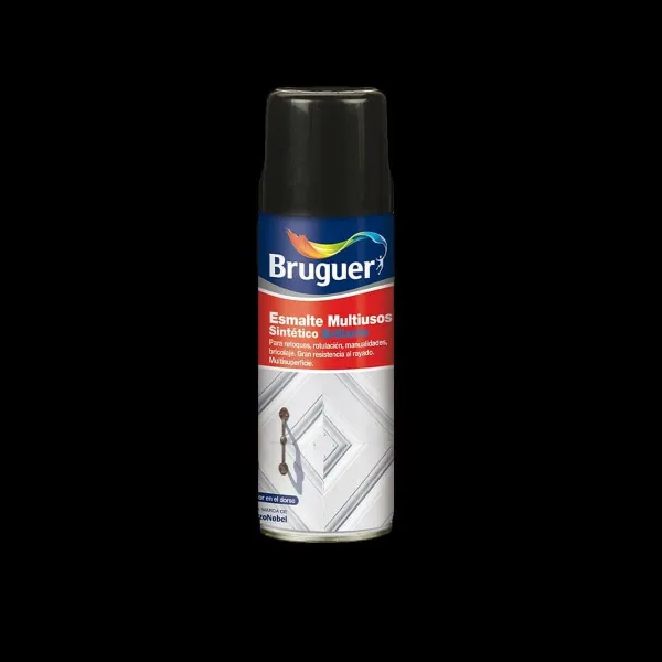 Synteettinen emalimaali Bruguer 5197989 Spray Monikäyttöinen Musta 400 ml