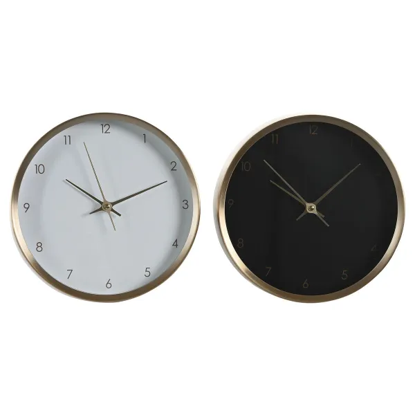 Настольные часы DKD Home Decor Белый Чёрный Позолоченный Женщина (2 штук)
