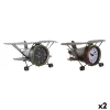 Настольные часы DKD Home Decor Позолоченный Серебристый Самолет (2 штук)
