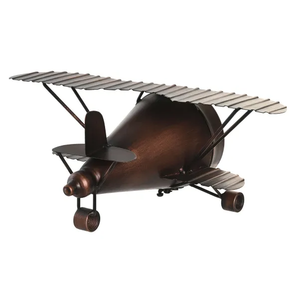 Настольные часы DKD Home Decor Позолоченный Серебристый Самолет (2 штук)