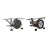 Настольные часы DKD Home Decor Позолоченный Серебристый Самолет (2 штук)