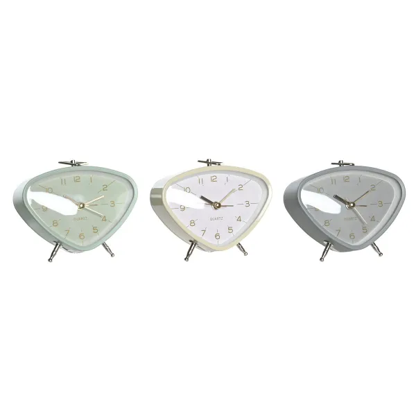 Herätyskello DKD Home Decor Sininen Valkoinen Harmaa PVC Metalli Vintage 11,5 x 4 x 10 cm (3 osaa)