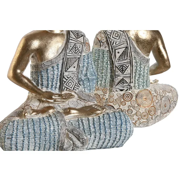 Dekoratīvās figūriņas DKD Home Decor 18,6 x 9,7 x 27 cm Zils Buda Tirkīzs Austrumniecisks Kails (2 gb.)