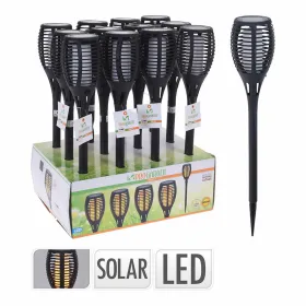 Saulės sodo žibintai Progarden Juoda polipropileno Ø 10 x 58 cm Saulės energijos Liepsnos efektas